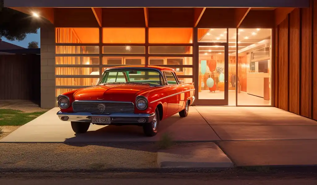 Midcentury Car and House Studies